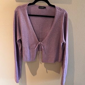 Pretty Little Thing Cropped Tie Cardigan